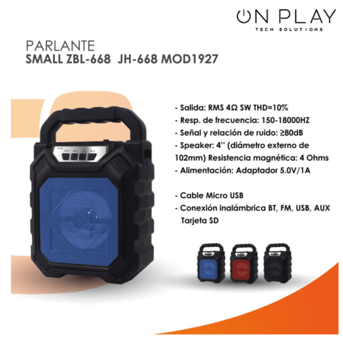 PARLANTE ONLY SPEAKER JH-668 CON BLUETOOTH FM MICRO SD - Imagen 3