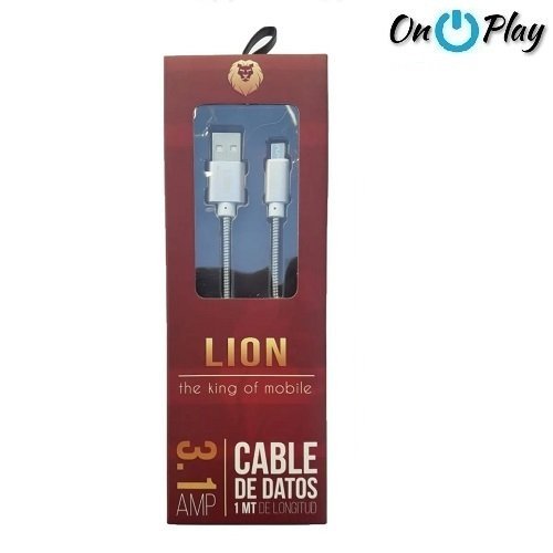 CABLE DE DATOS METAL LION MICRO USB