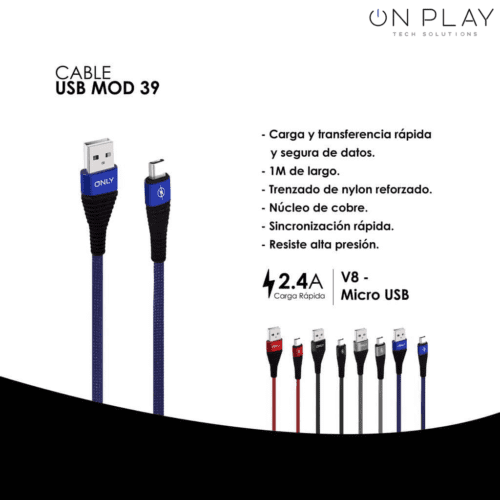 CABLE DE DATOS ONLY 2.4 MOD 39-20 MICRO USB