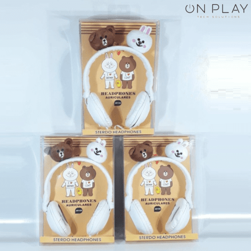 AURICULAR VINCHA OSO Y CONEJO EMOJI I LOVE BROWN I LOVE CONY AR1126 - Imagen 3