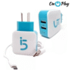 CARGADOR I5 IGLÚFIVE 2 PUERTOS USB 2.1A 1.0A PARA IPHONE