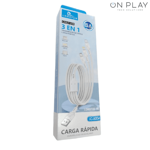 CABLE UNIVERSAL 3 EN 1 MICRO USB - TIPO C - LIGHTNING - Imagen 3