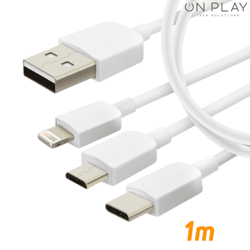 CABLE UNIVERSAL 3 EN 1 MICRO USB – TIPO C – LIGHTNING