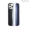 FUNDA SILICONA CON RAYITAS ARCOIRIS IPHONE 13 PRO -