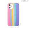 FUNDA SILICONA CON RAYITAS ARCOIRIS IPHONE 13 PRO -