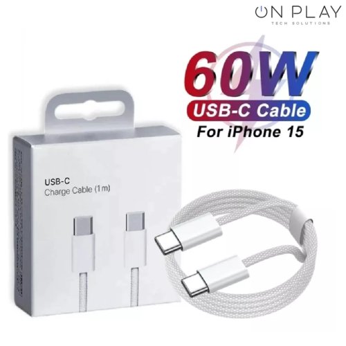 Cable Tipo-C a Tipo-C 60w para Iphone 15 / Pro / Pro Max -Replica